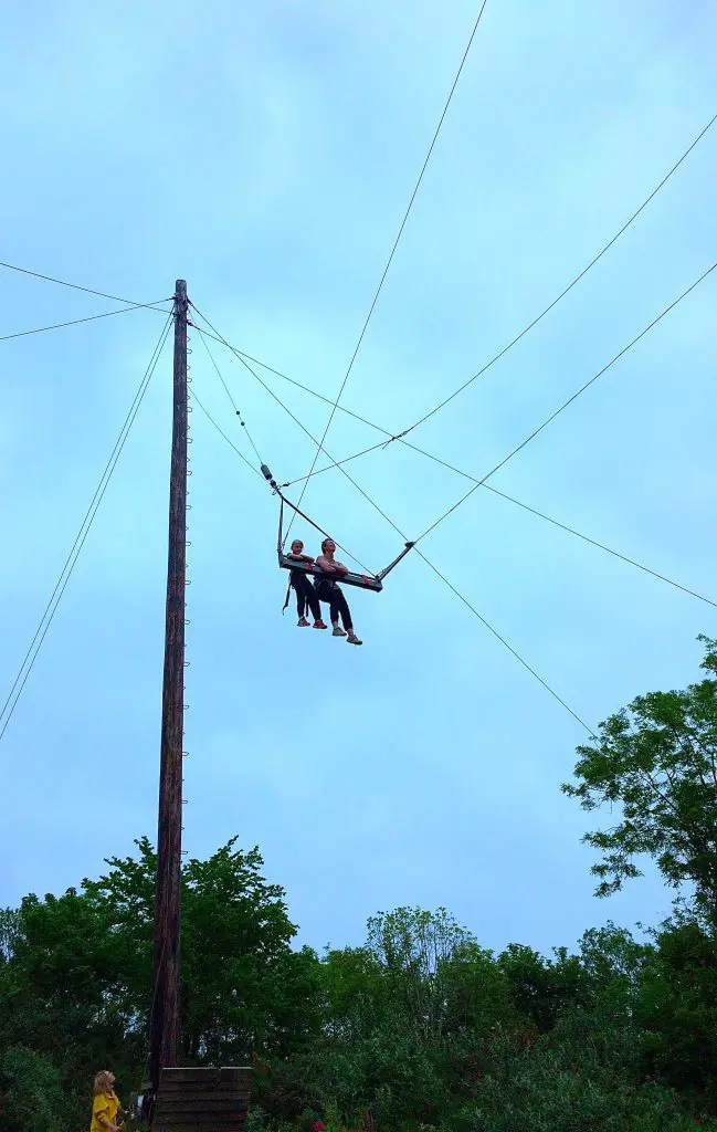 the big swing at Adrenalin Quarry in Cornwall