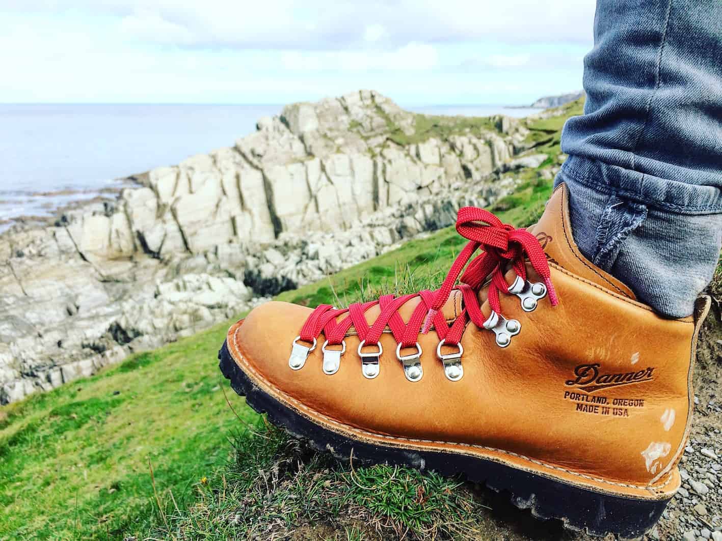 vintage looking hiking boots