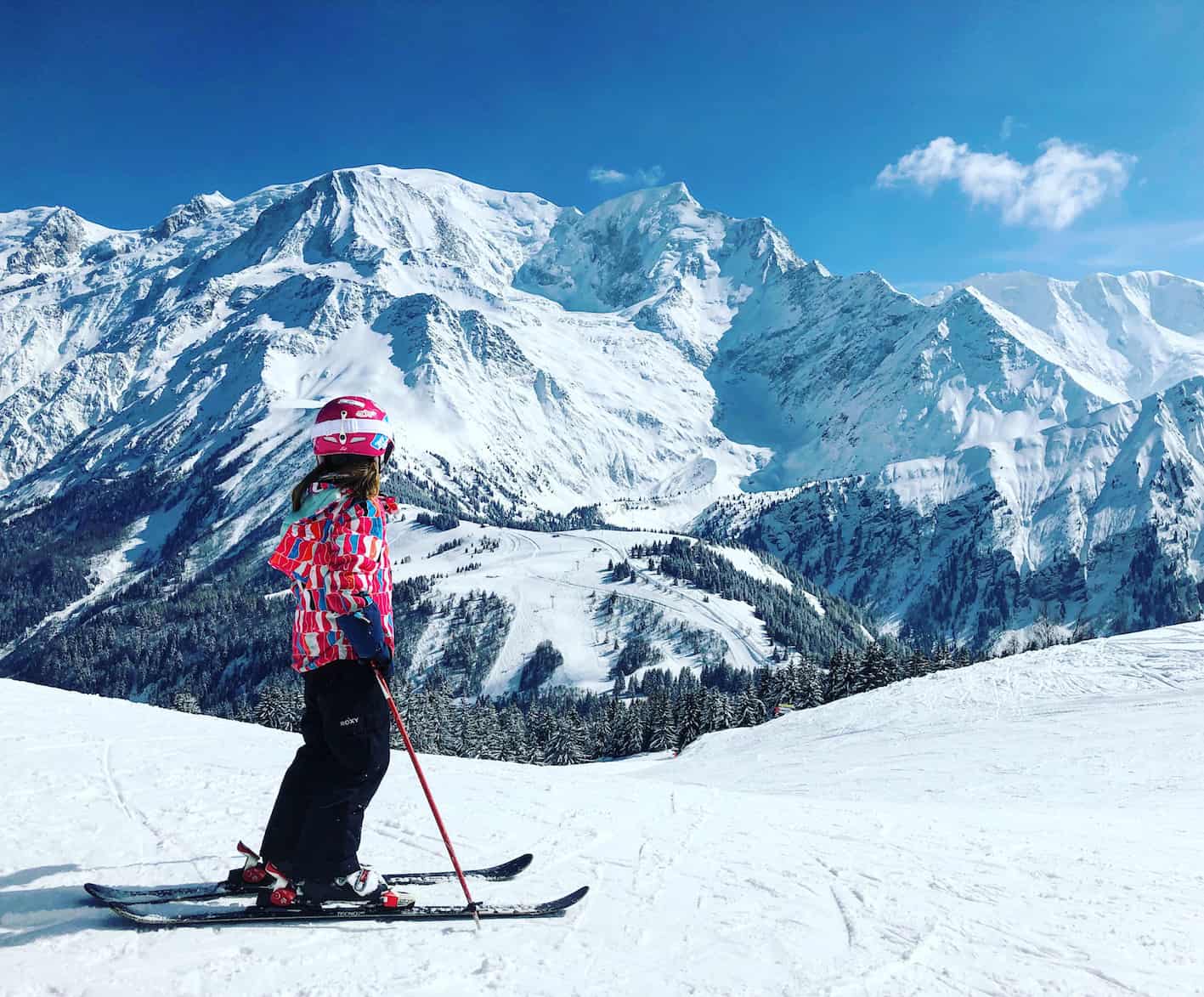 The Les Houches ski area in Chamonix valley offers fantastic family skiing ...