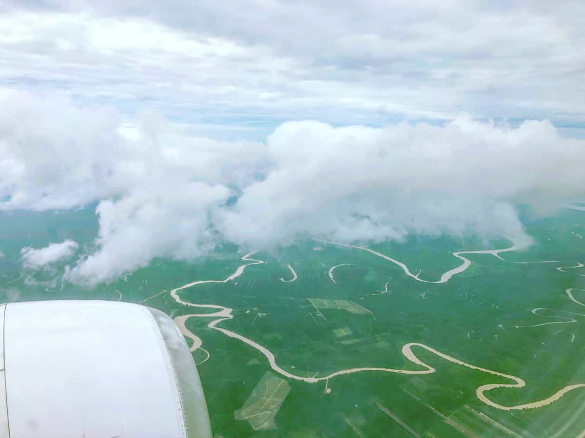 Kinabatangan river from air