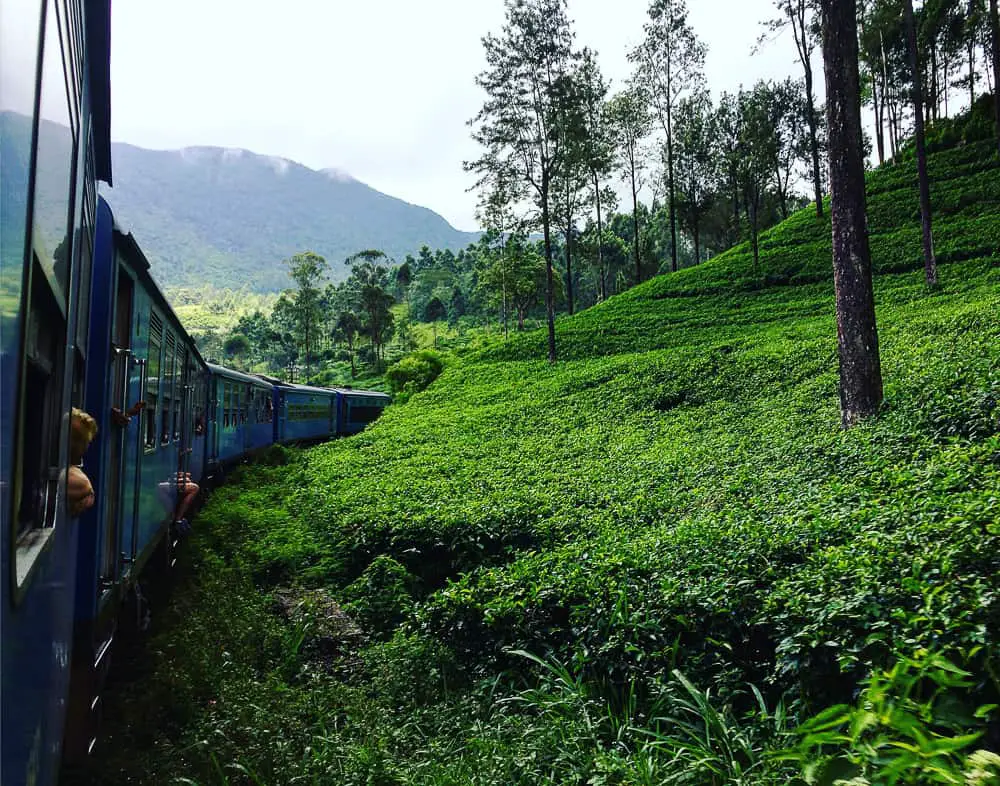 travelling on the train from Kandy to Ella Sri Lanka